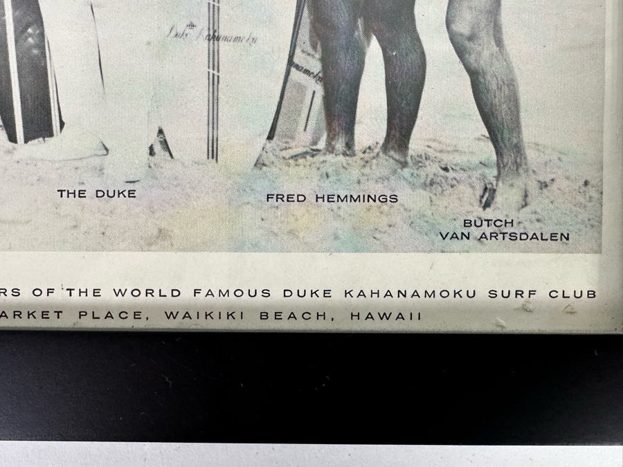Rare Autographed B&W Poster Of Duke Kahanamoku With The Officers Of The World Famous Duke Kahanamoku Surf Club: Autographed By Duke Kahanamoku, Butch Van Artsdalen, Fred Hemmings And Paul Strauch, Jr. Framed 9 X 11 [Photo 8]