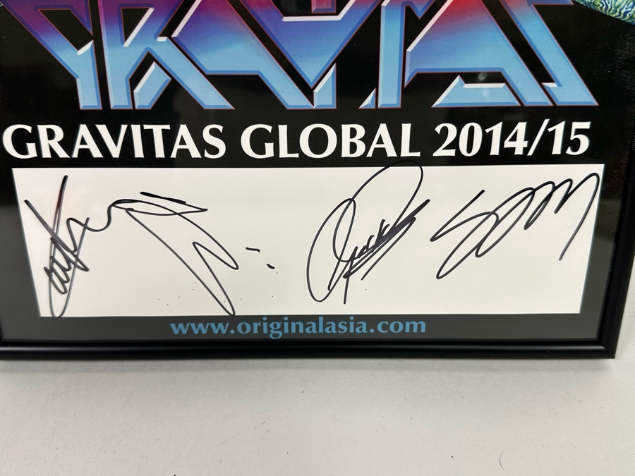 Autographed Concert Poster Of Rock Band Asia Gravitas Global 2014/15 Framed 12 X 17.5 [Photo 4]