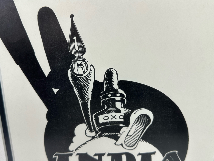 Rick Griffin Art Exhibition Poster India Ink And Exhibiton Of Original Black & White Art By Rick Griffin Vintage 1980 Orange, CA 8 X 12.5 Framed 15.5 X 19.5 [Photo 5]