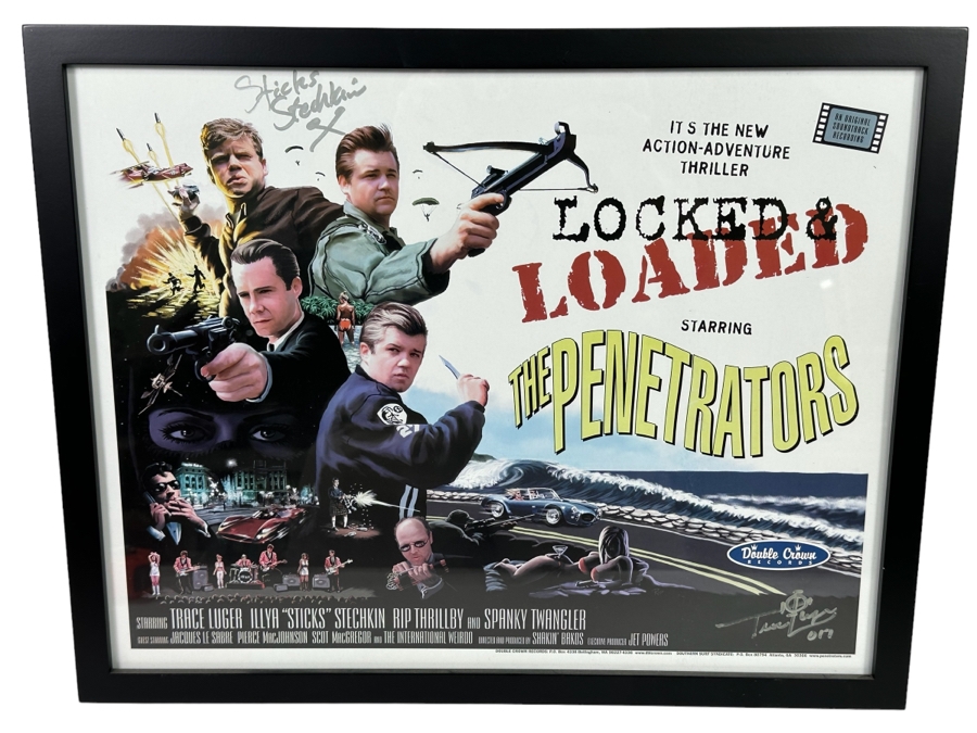 Autographed Surf Music Band The Penetators Locked & Loaded Framed 19 X 15.5 [Photo 1]