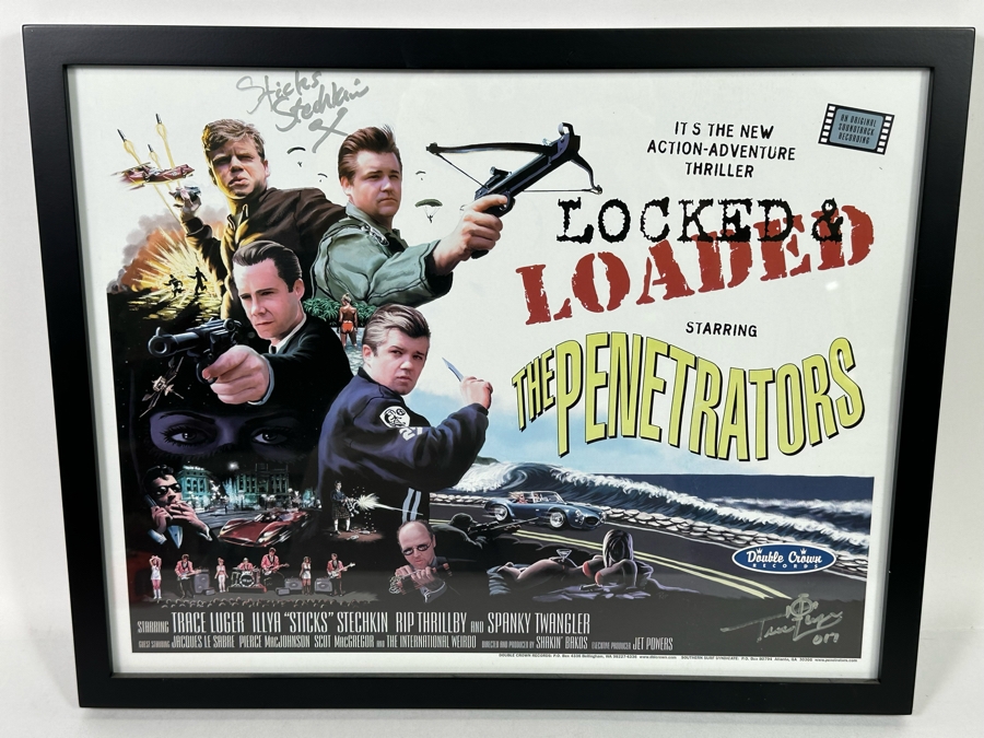 Autographed Surf Music Band The Penetators Locked & Loaded Framed 19 X 15.5 [Photo 3]