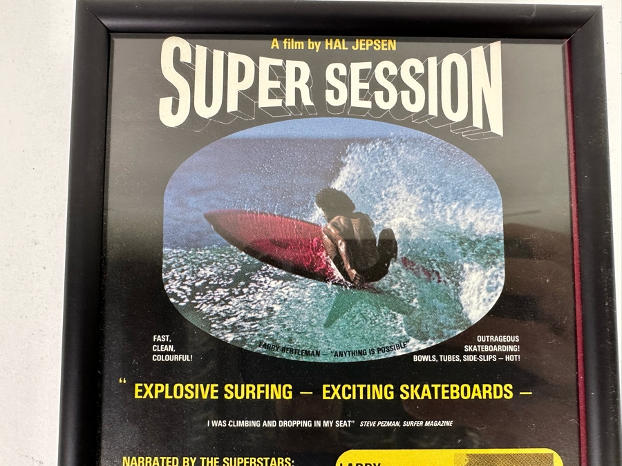 Autographed Hal Jepsen Super Session Surf Movie Handbill Featuring Larry Bertleman Framed 5.5 X 8.5 [Photo 6]