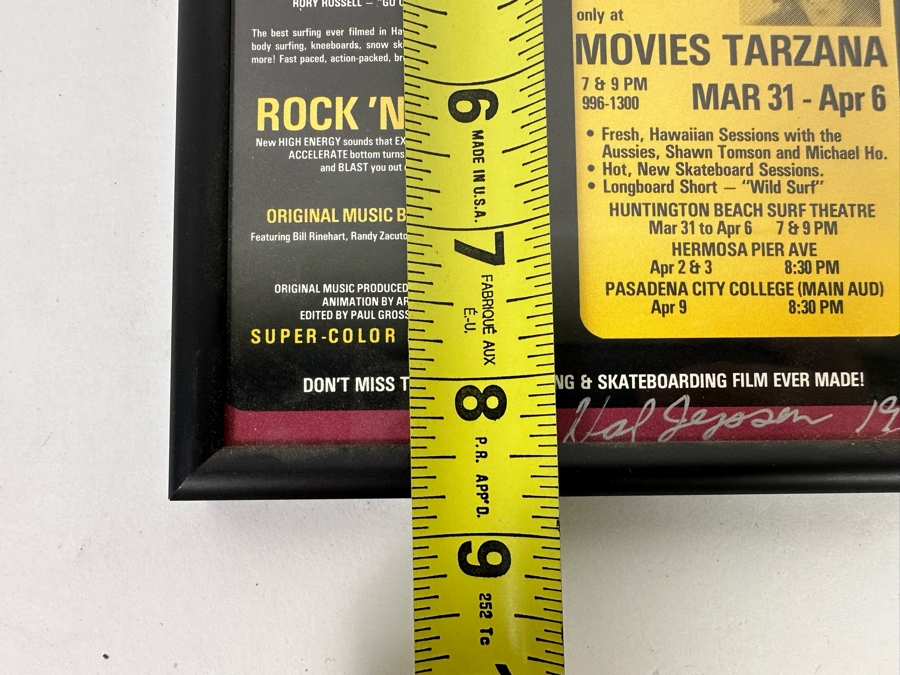 Autographed Hal Jepsen Super Session Surf Movie Handbill Featuring Larry Bertleman Framed 5.5 X 8.5 [Photo 8]