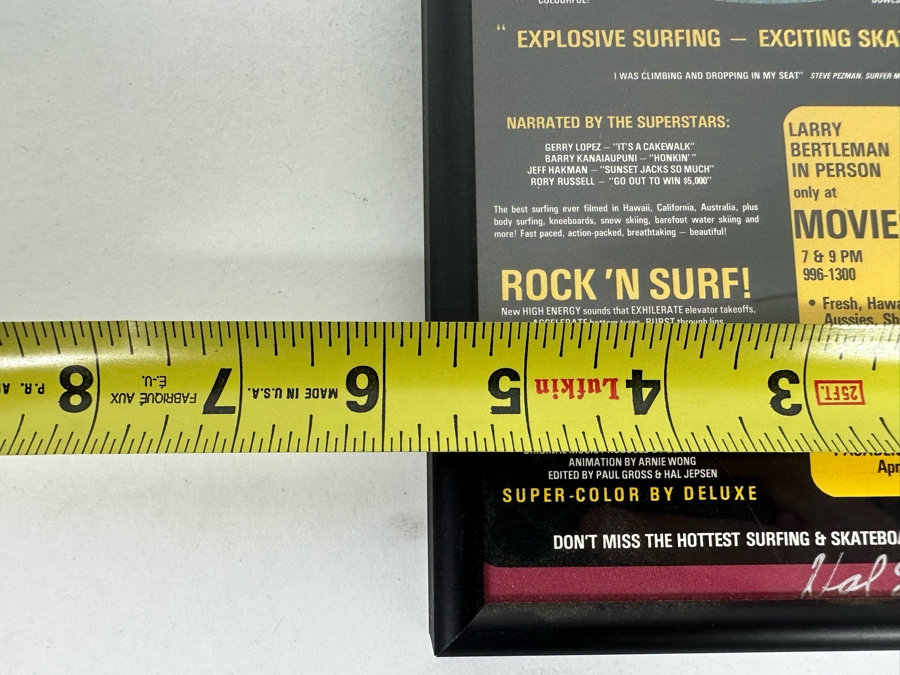 Autographed Hal Jepsen Super Session Surf Movie Handbill Featuring Larry Bertleman Framed 5.5 X 8.5 [Photo 7]