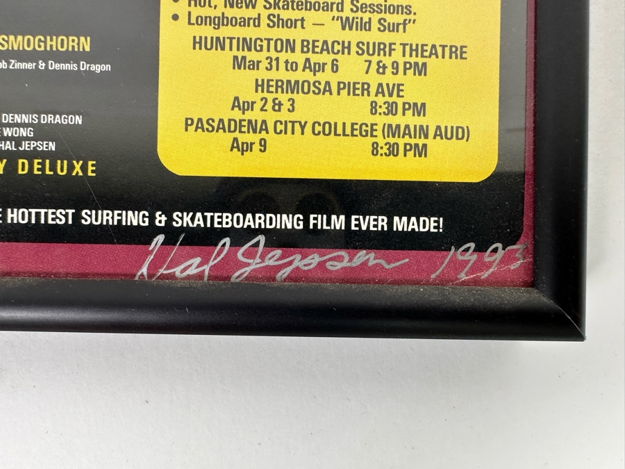 Autographed Hal Jepsen Super Session Surf Movie Handbill Featuring Larry Bertleman Framed 5.5 X 8.5 [Photo 5]