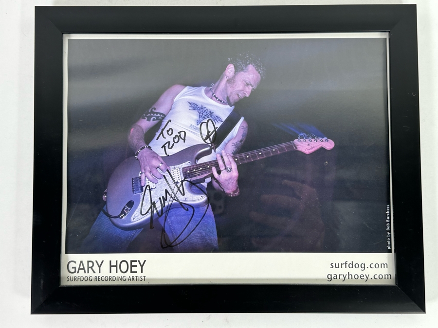Autographed Gary Hoey Color Photograph Surfdog Recording Artist Framed 12 X 10 [Photo 2]