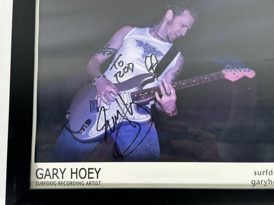Autographed Gary Hoey Color Photograph Surfdog Recording Artist Framed 12 X 10 [Photo 3]