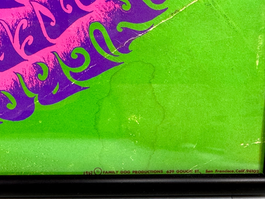 Country Joe & The Fish, Lee Michaels, Flamin' Groovies, Mad River, Mount Rushmore, Blue Cheer Vintage 1967 Concert Poster Avalon Ballroom Bob Schnepf / Thomas Weir Family Dog FD-99-1 Framed 28 X 11 [Photo 19]