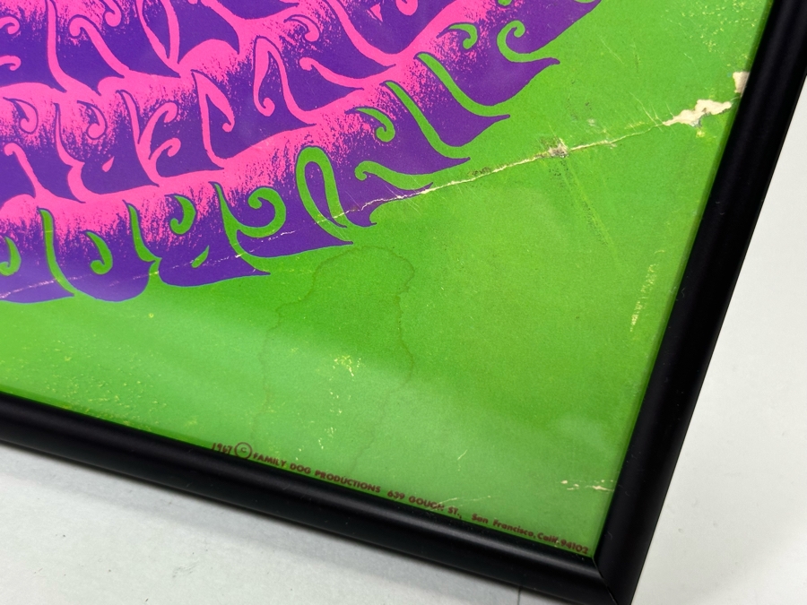 Country Joe & The Fish, Lee Michaels, Flamin' Groovies, Mad River, Mount Rushmore, Blue Cheer Vintage 1967 Concert Poster Avalon Ballroom Bob Schnepf / Thomas Weir Family Dog FD-99-1 Framed 28 X 11 [Photo 16]