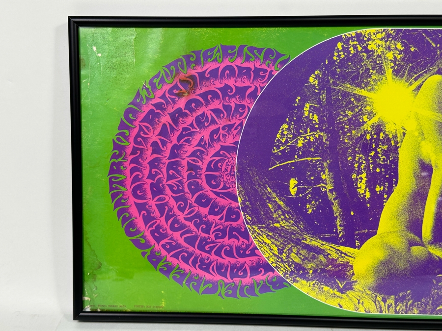 Country Joe & The Fish, Lee Michaels, Flamin' Groovies, Mad River, Mount Rushmore, Blue Cheer Vintage 1967 Concert Poster Avalon Ballroom Bob Schnepf / Thomas Weir Family Dog FD-99-1 Framed 28 X 11 [Photo 6]