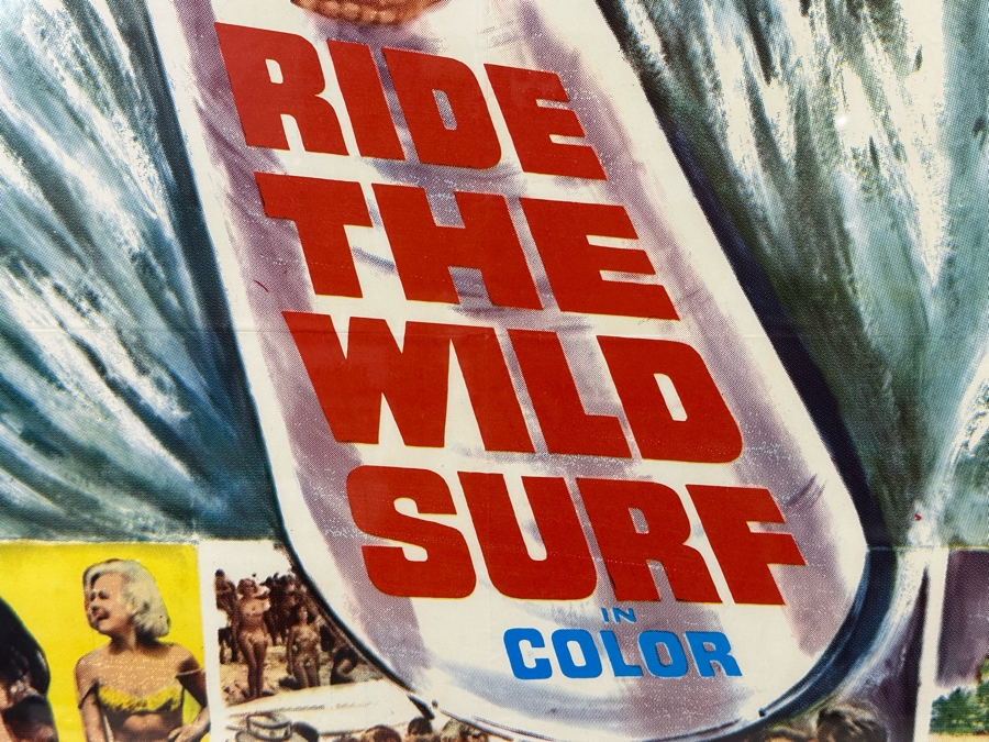 Large Vintage Ride The Wild Surf Movie Poster Framed, An Original Surf Movie Poster 28 X 41 [Photo 6]
