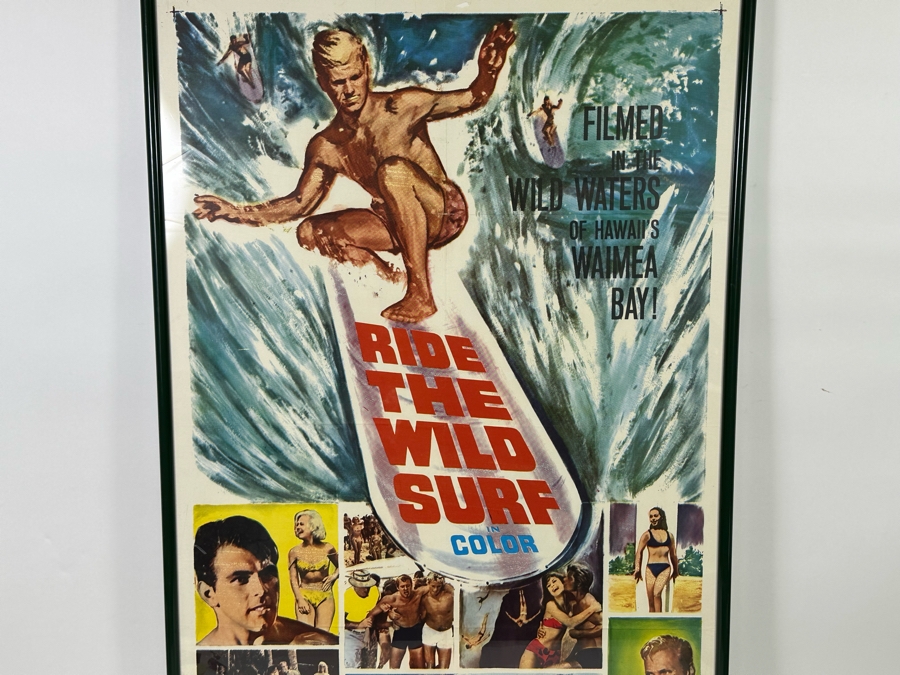 Large Vintage Ride The Wild Surf Movie Poster Framed, An Original Surf Movie Poster 28 X 41 [Photo 4]