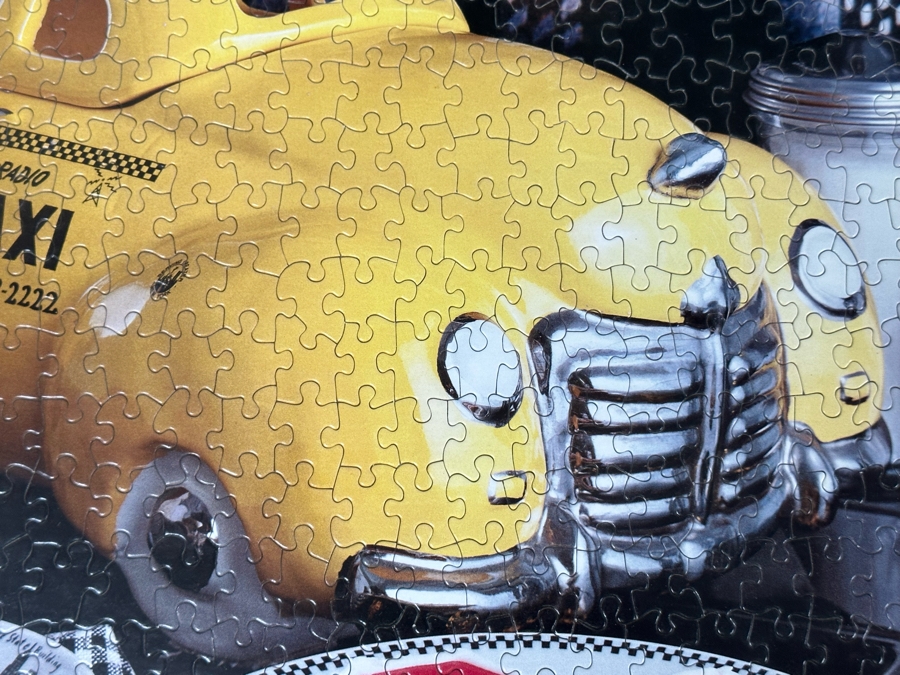 Framed Puzzle Of Sid's Radio Taxi Cab NYC Glenn Appleman 26.5 X 26.5 [Photo 8]