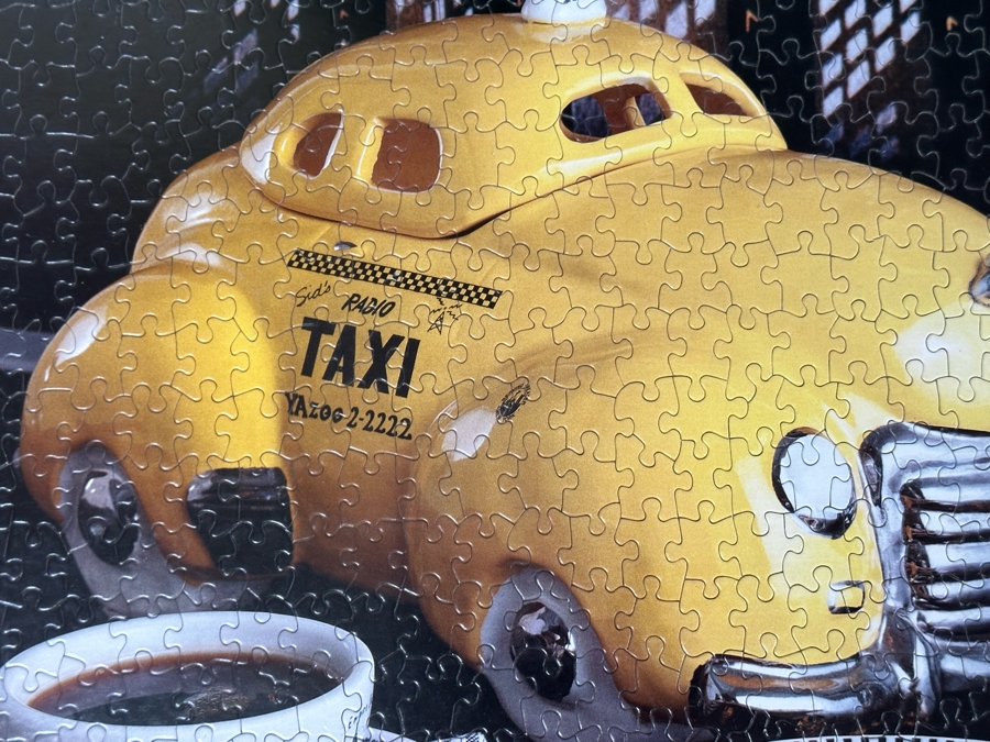 Framed Puzzle Of Sid's Radio Taxi Cab NYC Glenn Appleman 26.5 X 26.5 [Photo 5]