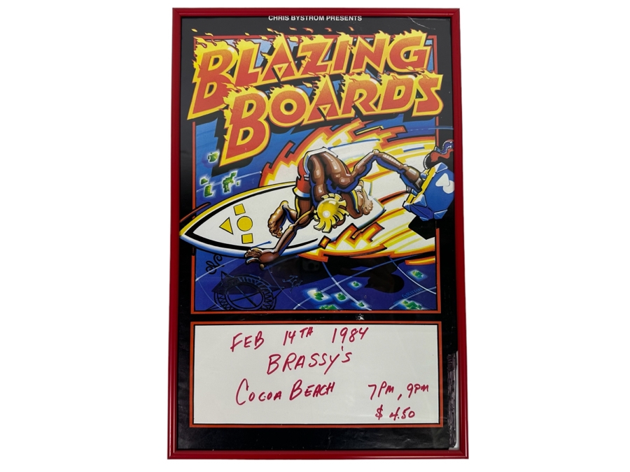 Vintage Blazing Boards Rick Griffin Artwork Surf Movie Poster Framed 12 X 18.5 [Photo 1]