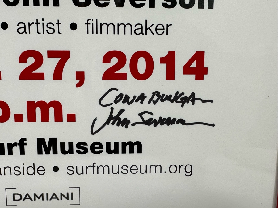 Autographed John Severson's Surf Book Tour Promotional At The California Surf Museum Oceanside, CA Poster Signed By John Severson Framed 12 X 18 [Photo 5]