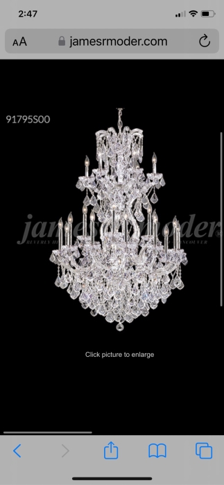 Last Minute Add - New James R. Moder Swarovski Crystal Chandelier Gold Design (Silver Product Photo Shown On Right) Model 91795 G00 [Photo 2]
