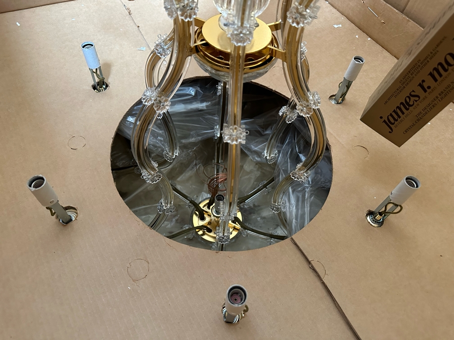 Last Minute Add - New James R. Moder Swarovski Crystal Chandelier Gold Design (Silver Product Photo Shown On Right) Model 91795 G00 [Photo 6]