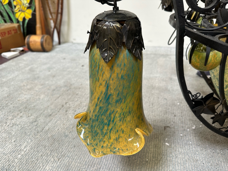 Last Minute Add - Large Handblown Tulip Glass Chandelier Light Fixture 48W X 48H Purchased In New Orleans By Client For $6,800+ - No Reserve [Photo 7]