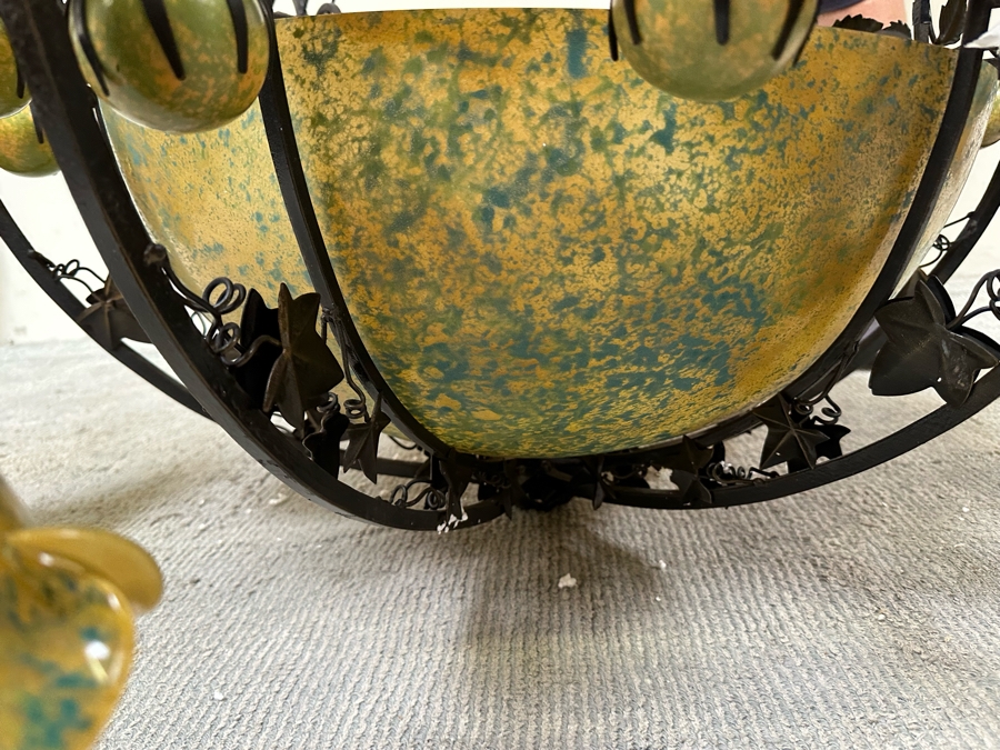 Last Minute Add - Large Handblown Tulip Glass Chandelier Light Fixture 48W X 48H Purchased In New Orleans By Client For $6,800+ - No Reserve [Photo 4]