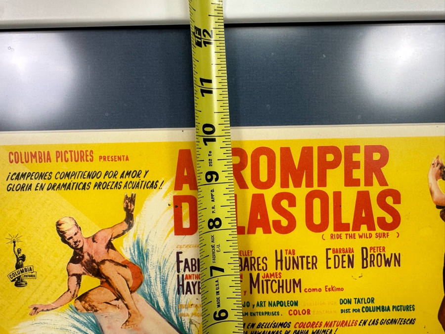 Vintage Ride The Wild Surf Movie Lobby Card Printed In Mexico In Spanish Framed 20.5 X 17 [Photo 10]