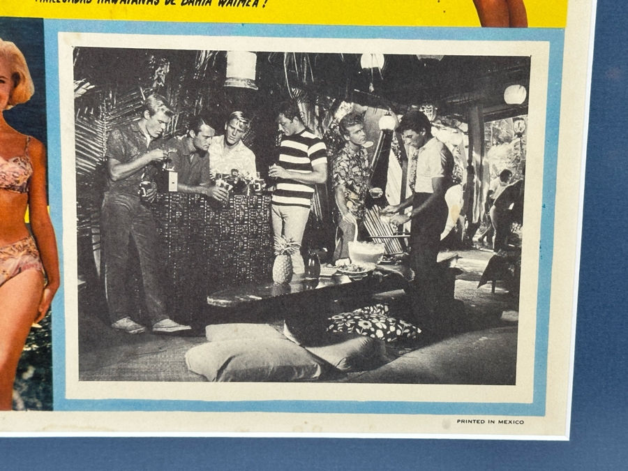 Vintage Ride The Wild Surf Movie Lobby Card Printed In Mexico In Spanish Framed 20.5 X 17 [Photo 5]