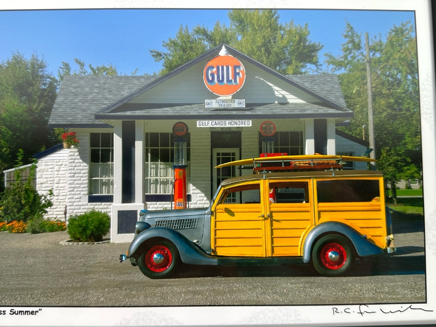 Pair Of Signed R. C. Fulwiler Archival Inkjet Photographs Of Old Gas Service Stations Framed 10 X 7 [Photo 3]