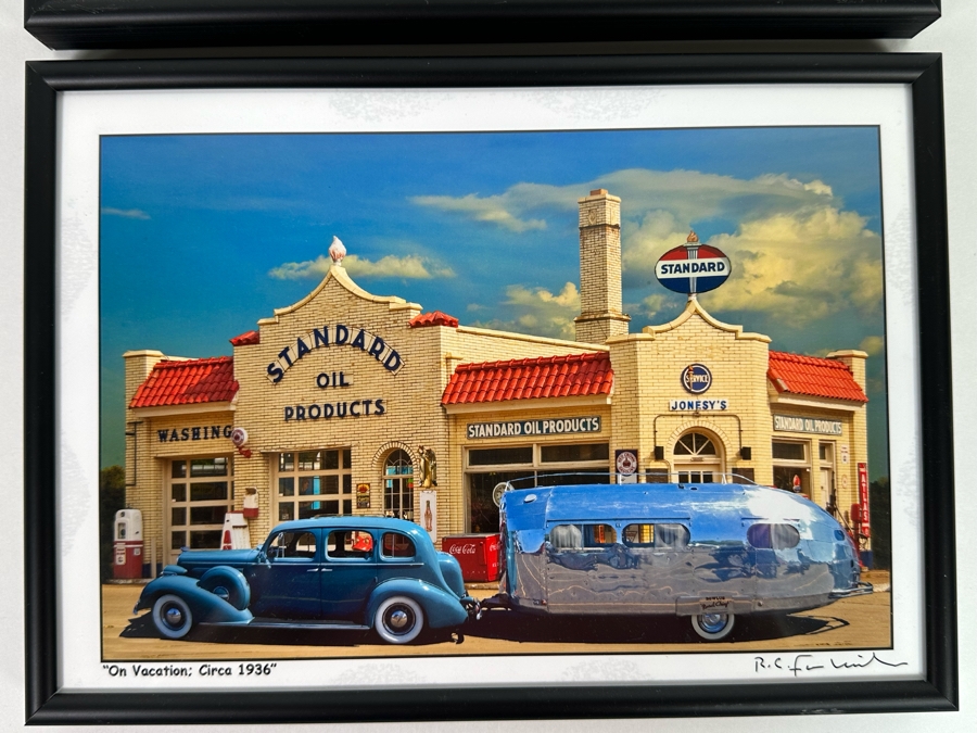 Pair Of Signed R. C. Fulwiler Archival Inkjet Photographs Of Old Gas Service Stations Framed 10 X 7 [Photo 6]