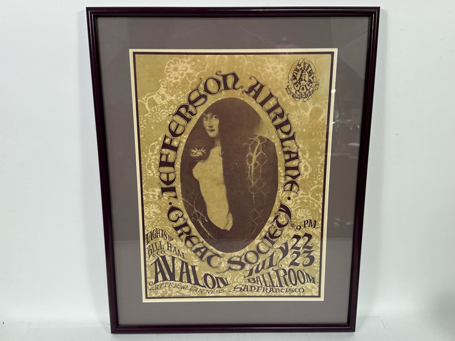 Jefferson Airplane And Great Society (Snake Lady) 1966 Concert Poster Artist Stanley Mouse / Alton Kelley / Franz Stuck Avalon Ballroom Family Dog FD-17 14 X 18.5 Framed 19 X 24 [Photo 3]