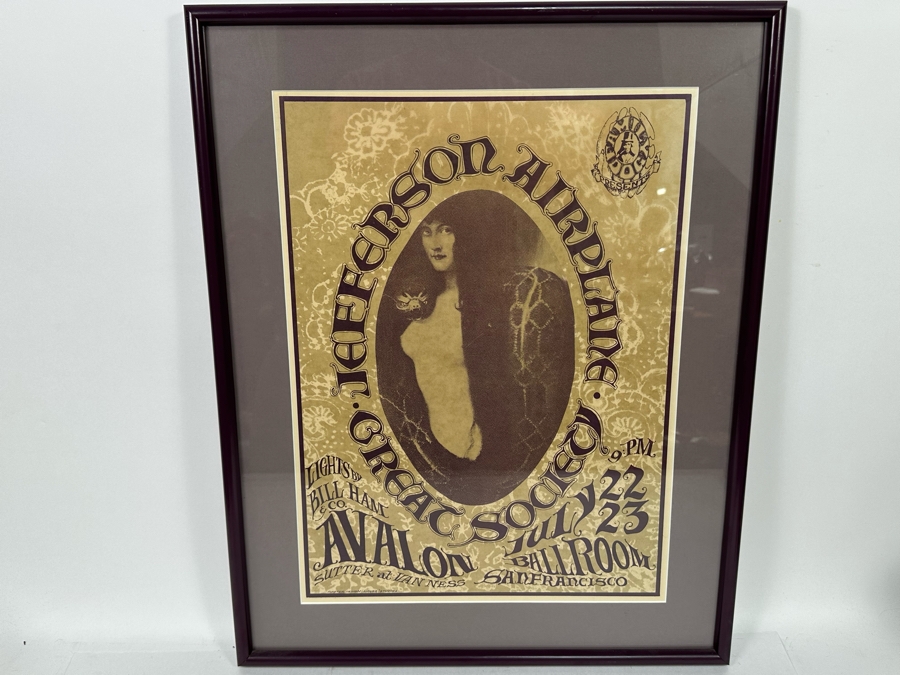 Jefferson Airplane And Great Society (Snake Lady) 1966 Concert Poster Artist Stanley Mouse / Alton Kelley / Franz Stuck Avalon Ballroom Family Dog FD-17 14 X 18.5 Framed 19 X 24 [Photo 2]
