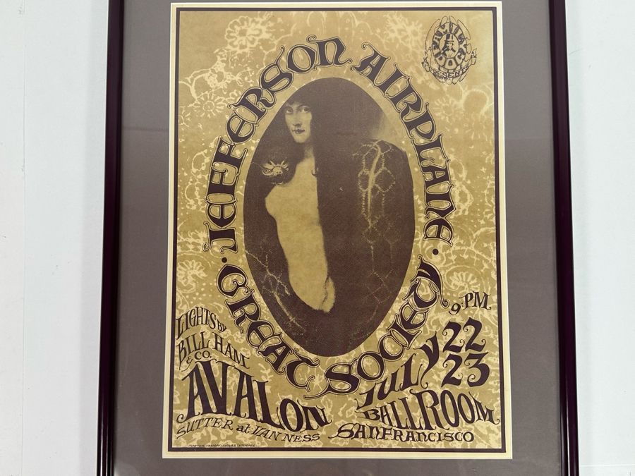Jefferson Airplane And Great Society (Snake Lady) 1966 Concert Poster Artist Stanley Mouse / Alton Kelley / Franz Stuck Avalon Ballroom Family Dog FD-17 14 X 18.5 Framed 19 X 24 [Photo 4]