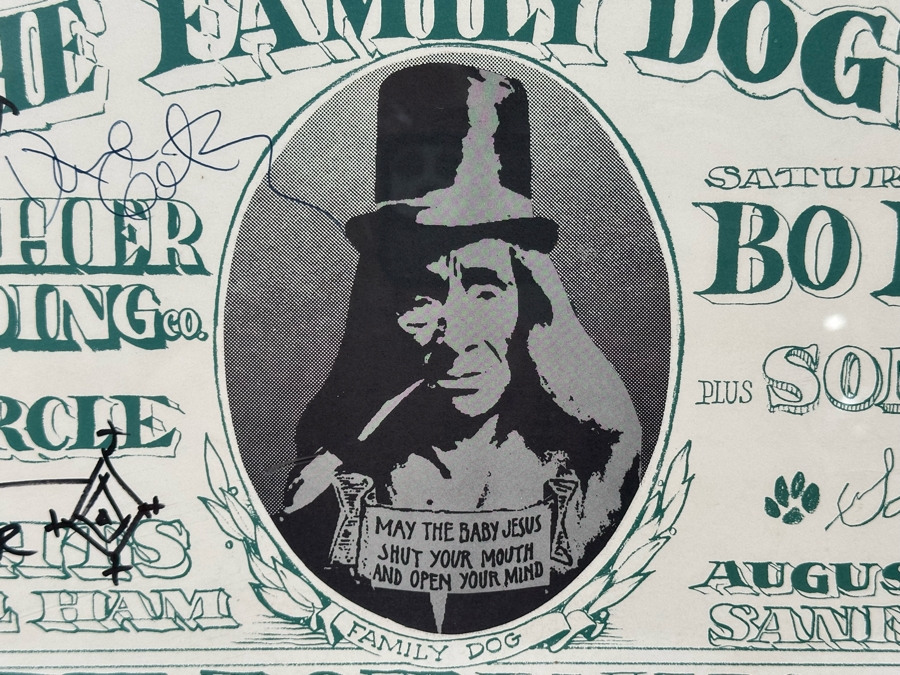 Autographed Big Brothers & The Holding Co With Janis Joplin, Oxford Circle, Bo Diddley And Sons Of Adam 1966 Concert Poster Artist Stanley Mouse / Alton Kelley Avalon Ballroom Family Dog FD-19-2 Framed 24.5 X 11 [Photo 6]