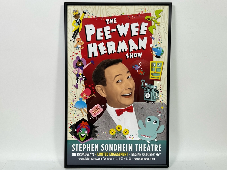 The Pee-Wee Herman Show Stephen Sondheim Theatre Poster Framed 14 X 22.5