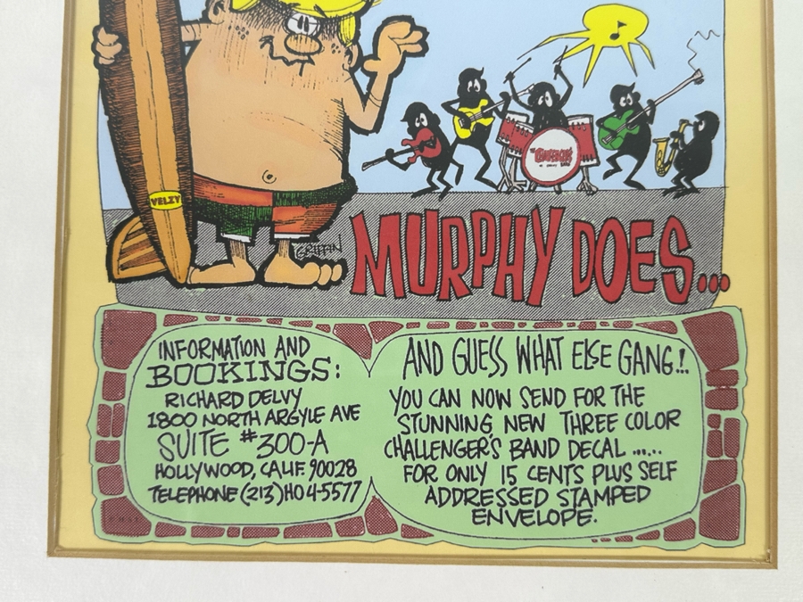 The Challenger's Band Murphy Does... Teen Surf Music Handbill Rick Griffin Artwork 8.5 X 10.5 Framed 13 X 15 [Photo 6]