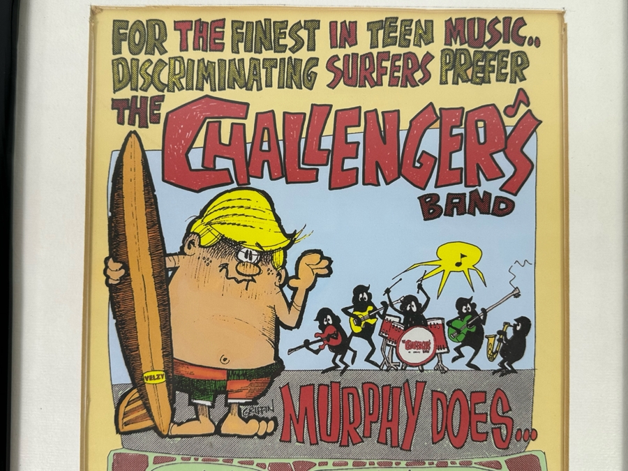 The Challenger's Band Murphy Does... Teen Surf Music Handbill Rick Griffin Artwork 8.5 X 10.5 Framed 13 X 15 [Photo 5]