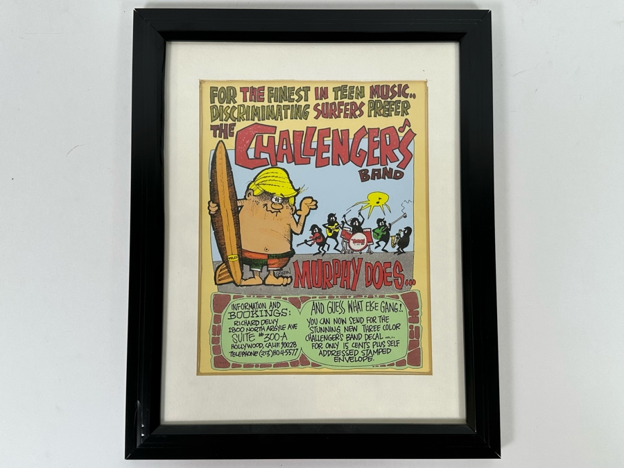 The Challenger's Band Murphy Does... Teen Surf Music Handbill Rick Griffin Artwork 8.5 X 10.5 Framed 13 X 15 [Photo 3]