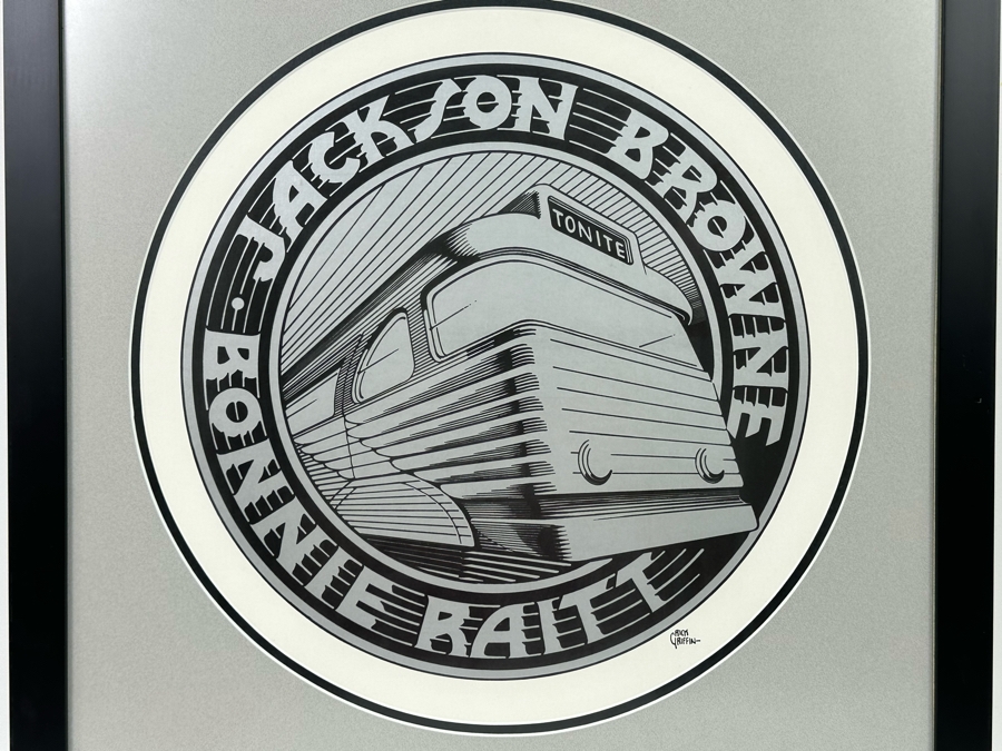 Jackson Browne / Bonnie Raitt Rick Griffin Artwork 1974 Band Tour Concert Poster Art Deco Bus Design 16 X 16 Framed 21 X 21 [Photo 2]