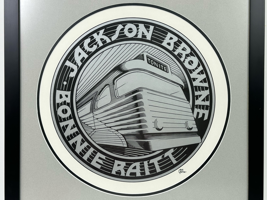 Jackson Browne / Bonnie Raitt Rick Griffin Artwork 1974 Band Tour Concert Poster Art Deco Bus Design 16 X 16 Framed 21 X 21 [Photo 3]