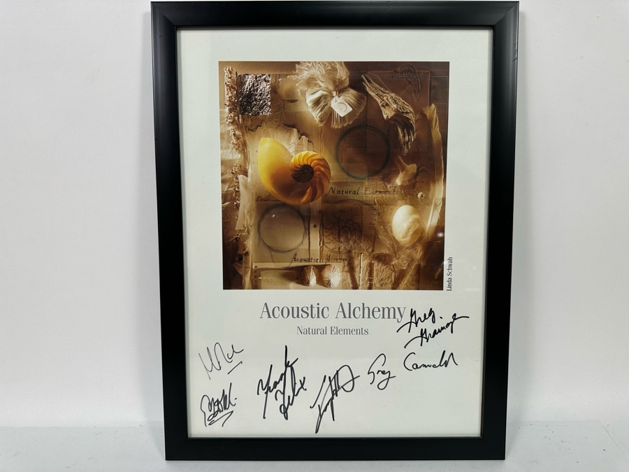 Autographed Acoustic Alchemy Natural Elements Rock Poster Framed 13.5 X 17.5 [Photo 2]