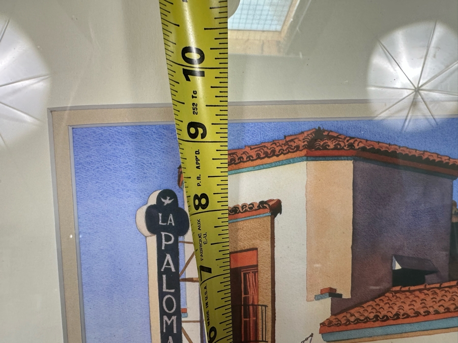 Mary Helmreich Watercolor Painting Of The La Paloma Movie Theater Endless Summer Movie In Encinitas, CA 6.5 X 9 Framed 15.5 X 16.5 [Photo 11]