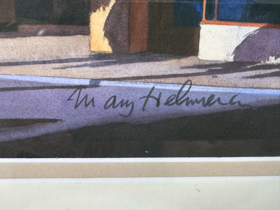 Mary Helmreich Watercolor Painting Of The La Paloma Movie Theater Endless Summer Movie In Encinitas, CA 6.5 X 9 Framed 15.5 X 16.5 [Photo 7]