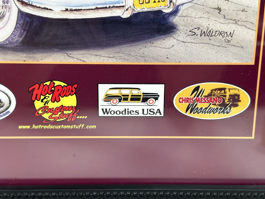 Signed Steve Waldron 'Land Yachts' SS Encinitas & SS Moonlight Wavecrest 28th Annual Woodie Meet Moonlight Beach, Encinitas CA 2007 Framed 21.5 X 27.5 [Photo 9]