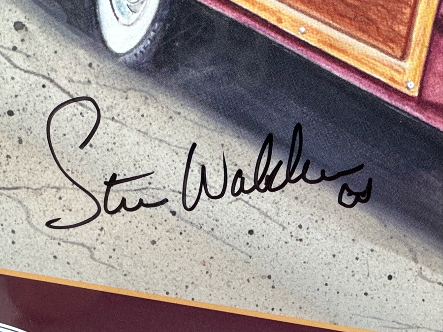 Signed Steve Waldron 'Land Yachts' SS Encinitas & SS Moonlight Wavecrest 28th Annual Woodie Meet Moonlight Beach, Encinitas CA 2007 Framed 21.5 X 27.5 [Photo 6]