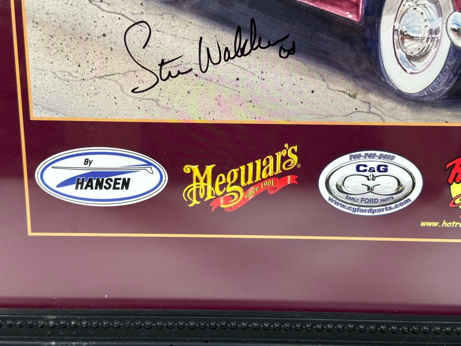 Signed Steve Waldron 'Land Yachts' SS Encinitas & SS Moonlight Wavecrest 28th Annual Woodie Meet Moonlight Beach, Encinitas CA 2007 Framed 21.5 X 27.5 [Photo 8]