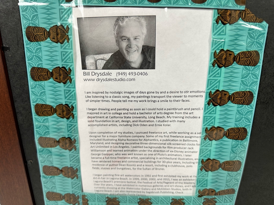 Signed Bill Drysdale Wavecrest 34th Annual Woodie Meet Moonlight Beach, Encinitas CA 2013 Framed 21.5 X 27.5 [Photo 14]