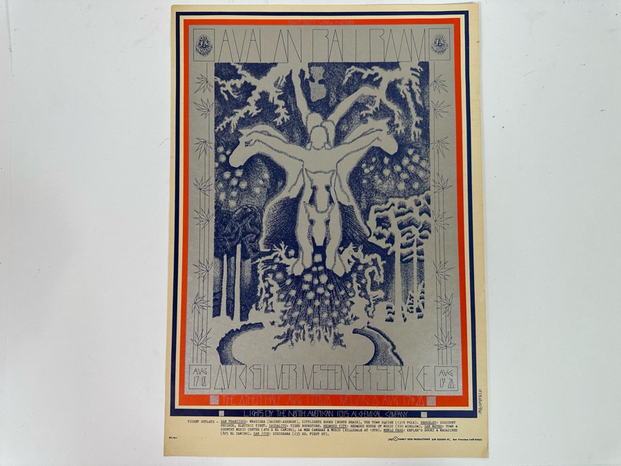 Quicksilver Messenger Service 1967 Concert Poster Artist Jack Hatfield Avalon Ballroom Family Dog FD-76-1 14 X 20 [Photo 2]
