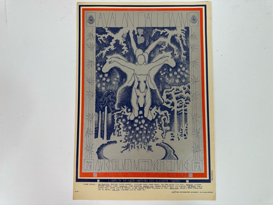 Quicksilver Messenger Service 1967 Concert Poster Artist Jack Hatfield Avalon Ballroom Family Dog FD-76-1 14 X 20 [Photo 3]