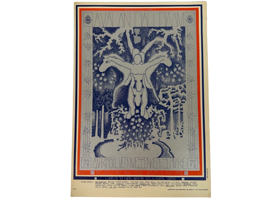 Quicksilver Messenger Service 1967 Concert Poster Artist Jack Hatfield Avalon Ballroom Family Dog FD-76-1 14 X 20 [Photo 1]