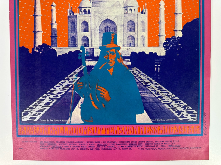 Charles Lloyd Quartet, West Coast Natural Gas Co. 1967 Concert Poster Artist Robert Fried Avalon Ballroom Family Dog FD-74-1 14 X 20 [Photo 8]