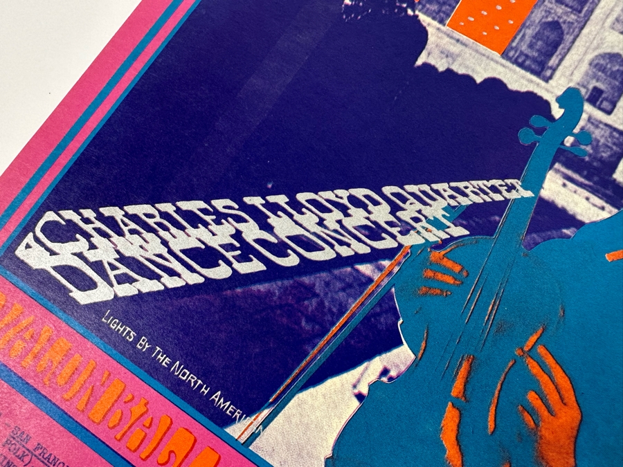 Charles Lloyd Quartet, West Coast Natural Gas Co. 1967 Concert Poster Artist Robert Fried Avalon Ballroom Family Dog FD-74-1 14 X 20 [Photo 9]